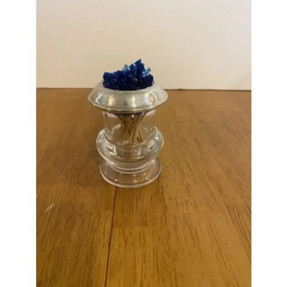 Antique STERLING SILVER and GLASS TOOTHPICK HOLDER SIGNED FRANK M. WHITING